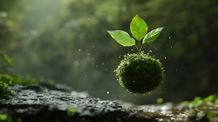 A floating plant with spinning leaves that never touches the ground.