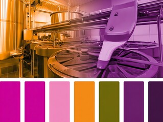 Obraz premium Modern industrial production equipment shiny interior