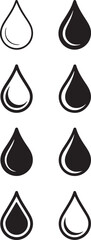 Black and white water drops liquid droplet