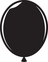 Balloon shape in silhouette image white background.