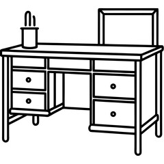 Modern Workspace Table Illustration Vector