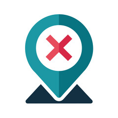 Obraz premium Offline Map Icon With X Symbol Vector On White Background