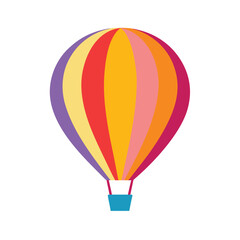 Naklejka premium Hot Air Balloon In Bright Colors On White