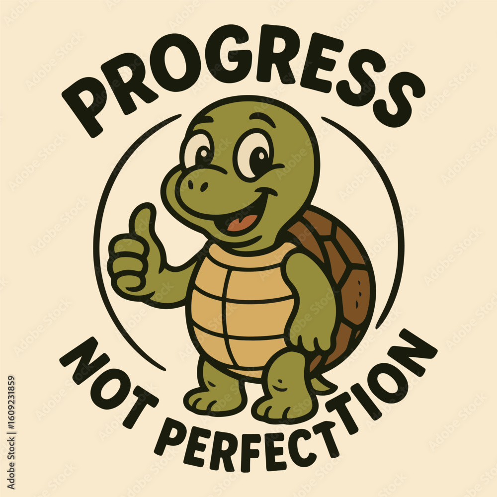 Poster a turtle is smiling and giving a thumbs up. the image is titled 