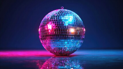 Disco ball reflecting colorful lights