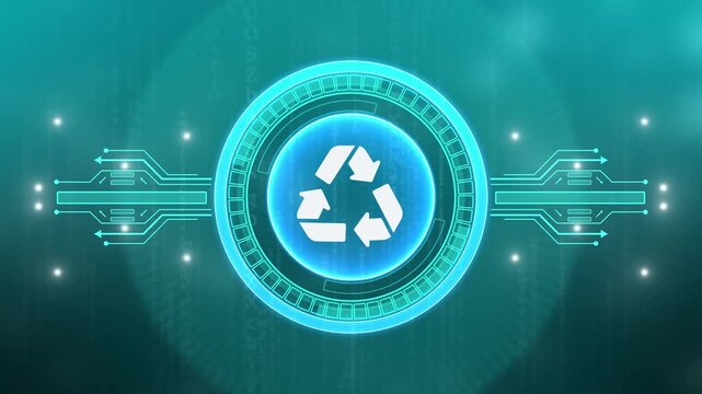 Recycle arrows symbols pattern animation. animated recycle logo in whiteboard style, ideal for representing green economy and recycling concepts.
