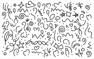 Seamless abstract doodle pattern with whimsical creative shapes.