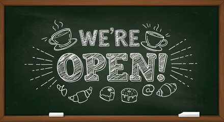 Chalkboard Sign We're Open