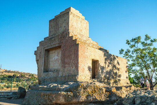 The scenic view of Persian monumental grave in Fo&ccedil;a, İzmir, Turkey