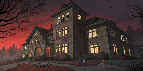 Halloween dark and scary Background 
