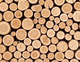 Close-up view of stacked wood logs