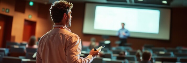 A man teaching in a classroom setting
