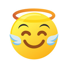 Cheerful angel emoji radiating happiness and positivity