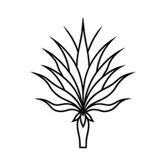 Yucca Plant Depicted in Intricate Golden Embroidery