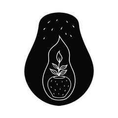 Coral Bean Artwork Glowing in Amber Rose Glass