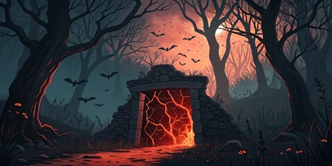 Halloween dark and scary Background 