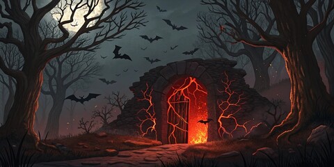 Halloween dark and scary Background 
