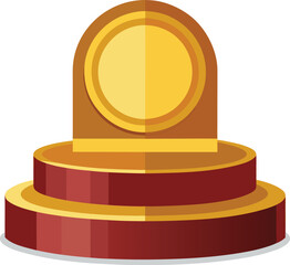Adobe Illustrator Artwork Black presentation podium
Red levitating podium on red background with circle white lightening
