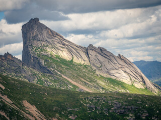 Mountain peak under the dramatic sky