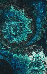 Abstract organic shapes teal and blues