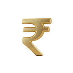 A golden Indian Rupee symbol isolated on a white background.