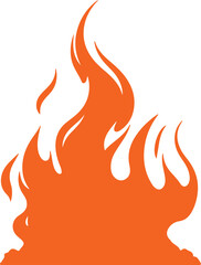 Flame-shaped in silhouette image white background 