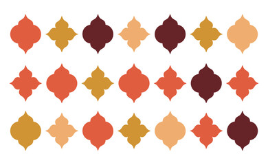 Fototapeta premium Islamic window frame shape vector collection on isolated