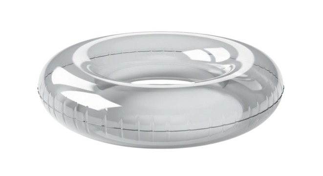 Clear inflatable pool ring float isolated PNG with Transparent Background