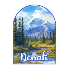 Denali USA National park, Retro National park, United States of America National Park, national park service, Denali national park	
