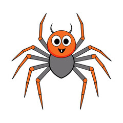 Creative Vector Style Spider on White Background