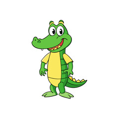 Creative Vector Style Alligator on White Background