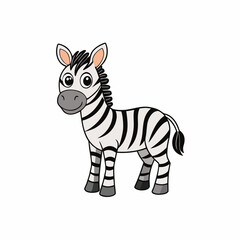 Creative Vector Style Zebra on White Background