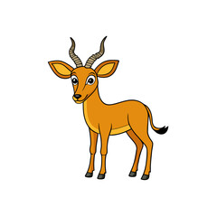 Creative Vector Style Antelope on White Background