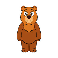 Creative Vector Style Brown Bear on White Background