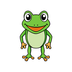 Creative Vector Style Frog on White Background