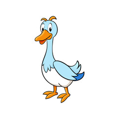 Creative Vector Style Goose on White Background