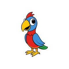 Creative Vector Style Parrot on White Background