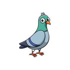 Creative Vector Style Pigeon on White Background