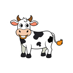 Creative Vector Style Cow on White Background