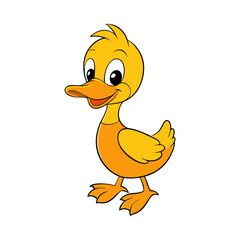 Creative Vector Style Duckling on White Background