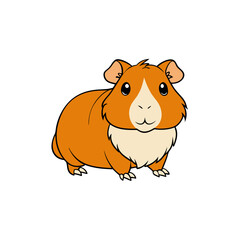 Creative Vector Style Guinea Pig on White Background