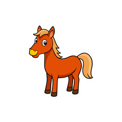 Creative Vector Style Horse on White Background