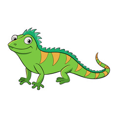 Creative Vector Style Iguana on White Background