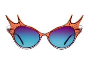Stylish orange and blue gradient sunglasses design for fashion, summer, and bold statement looks