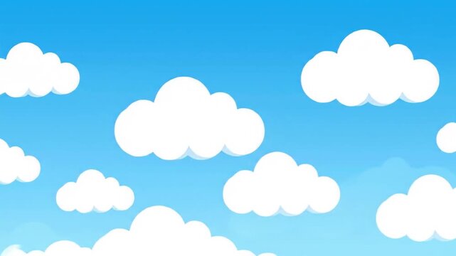 Cartoon Sky Background with Clouds - Animation and Design Element for Games and Videos