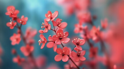 Beautiful Red Flowers Bloom in a Lush Garden During Springtime