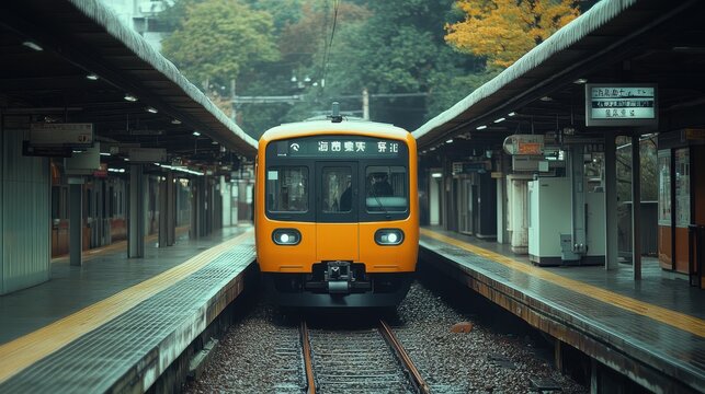 A metro train arrives empty station
