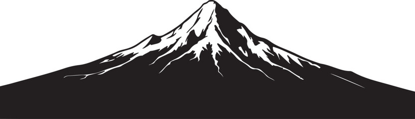 Mount Hood in silhouette image white background.