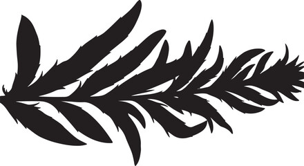 Paintbrush in silhouette with leaf and branch.