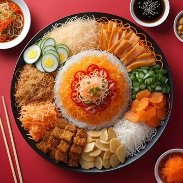 delicious yee sang on chinese new year